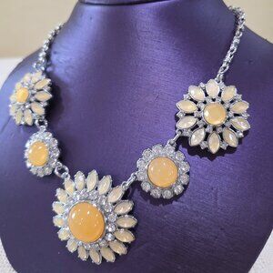 Lia Sophia CHRISTINA'S JOY Rhinestone Sunflower Floral Statement Necklace